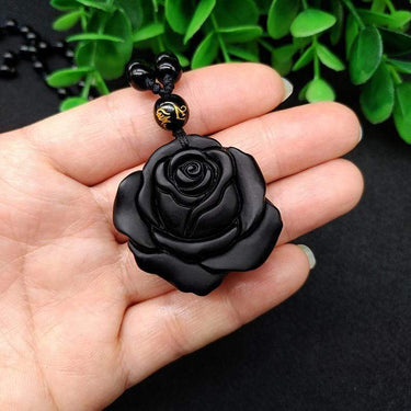 Obsidian Rose Pendant-Your Soul Place